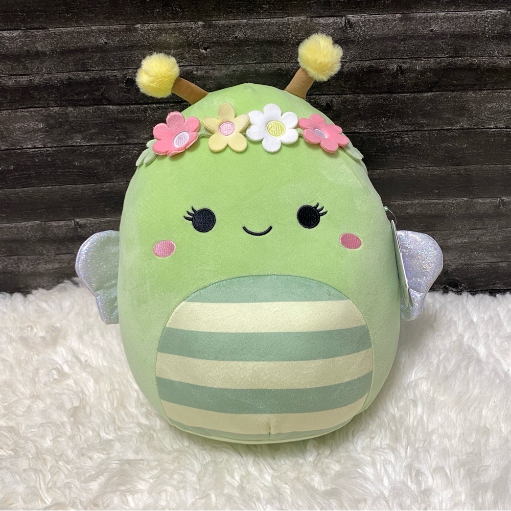 🆕 SQUISHMALLOWS SYBIL THE FLOWER CROWN BUMBLE BEE EASTER SPRING STUFFED PLUSH